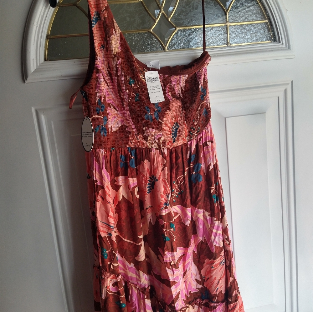 Soma Floral  Sexy Maxi Dress - Pink& Brown Summer 26 🏖️